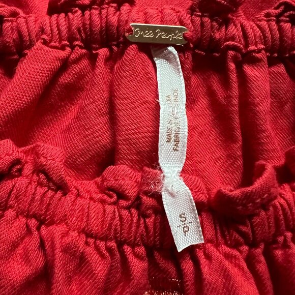 Free People Size S Red Fleur Du Jour Floral Embroidered Boho Off Shoulder Dress - Picture 11 of 16